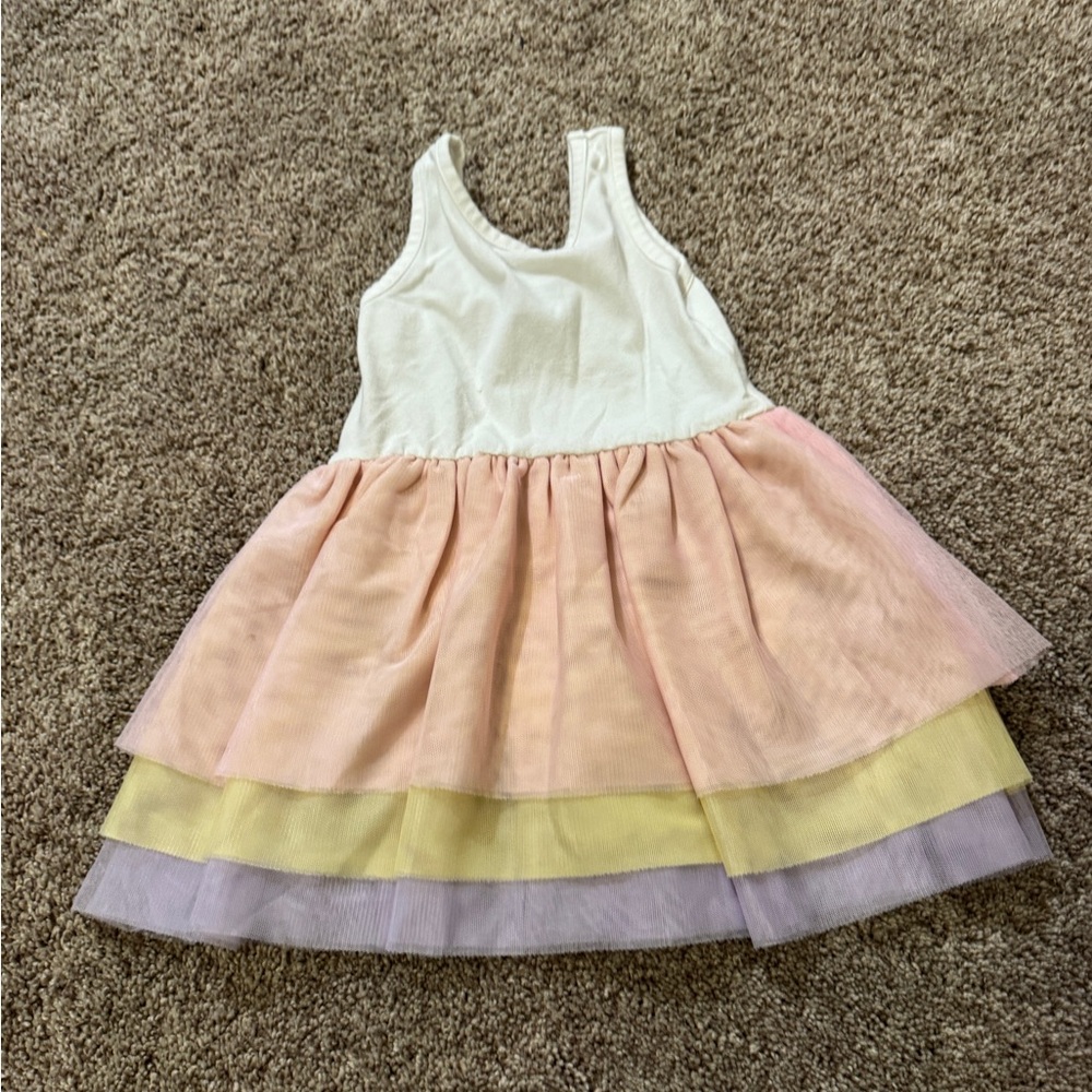 Old Navy White and Pastel Layered Kids Dress